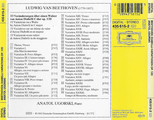 Ludwig van Beethoven, Anatol Ugorski : Diabelli-Variationen (CD, Album)