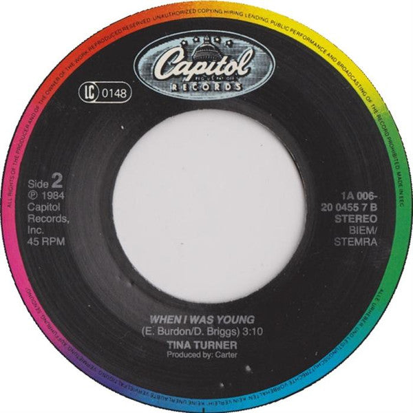 Tina Turner : Better Be Good To Me (7", Single)