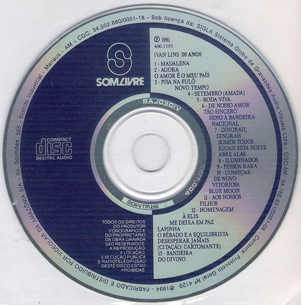 Ivan Lins : Ivan Lins - 20 Anos (CD)