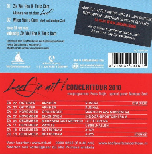 Jan Smit : Zie Wel Hoe Ik Thuis Kom (CD, Single, Enh)