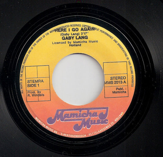 Gaby Lang : Here I Go Again (7", Single)