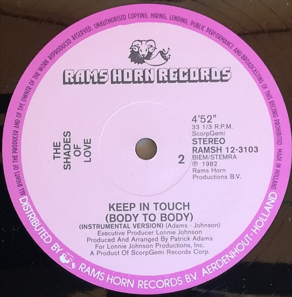 Shades Of Love : Keep In Touch (Body To Body) (12")