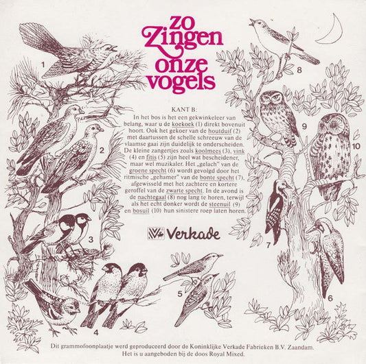 No Artist : Zo Zingen Onze Vogels (Flexi, 7")