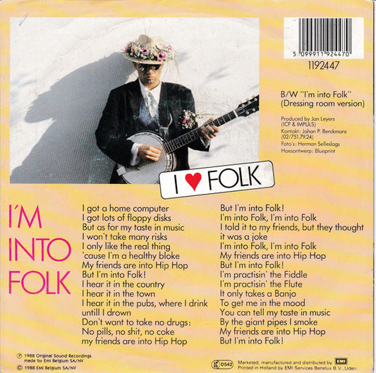 Bart Peeters & The Radios : I'm Into Folk (7", Single)