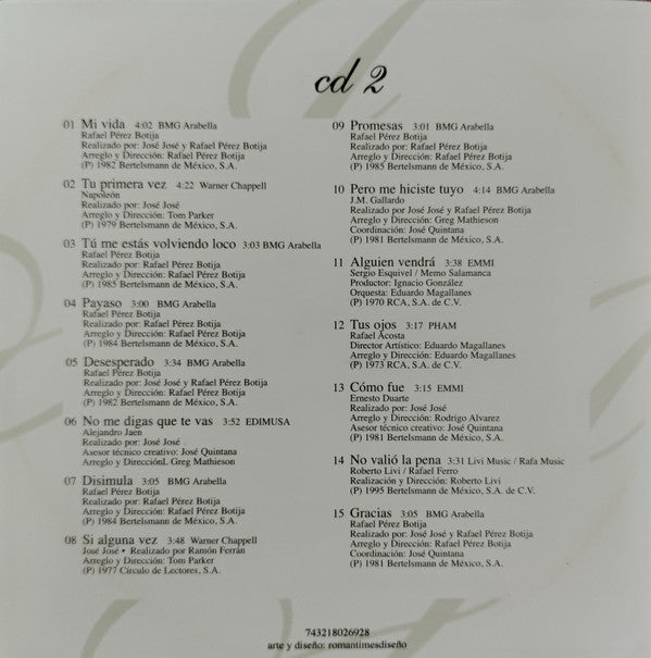 José José : Lo Mejor De Los Grandes (Vol II) (CD, Comp)