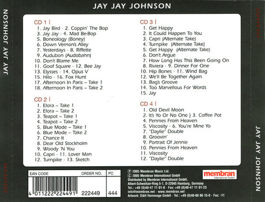 J.J. Johnson : Featuring Bud Powell, Sonny Rollins, Kenny Clarke, Charles Mingus (4xCD, Comp, RM)