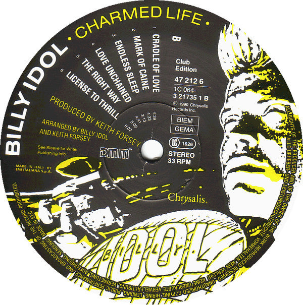 Billy Idol : Charmed Life (LP, Album, Club)