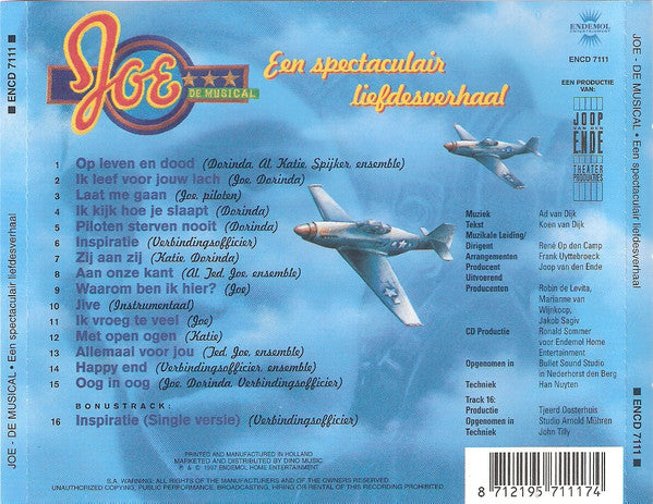 "Joe" Original Cast : Joe De Musical - Een Spectaculair Liefdesverhaal (CD, Album)