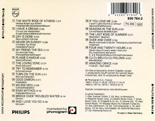 Nana Mouskouri : Passport (CD, Comp, RE)