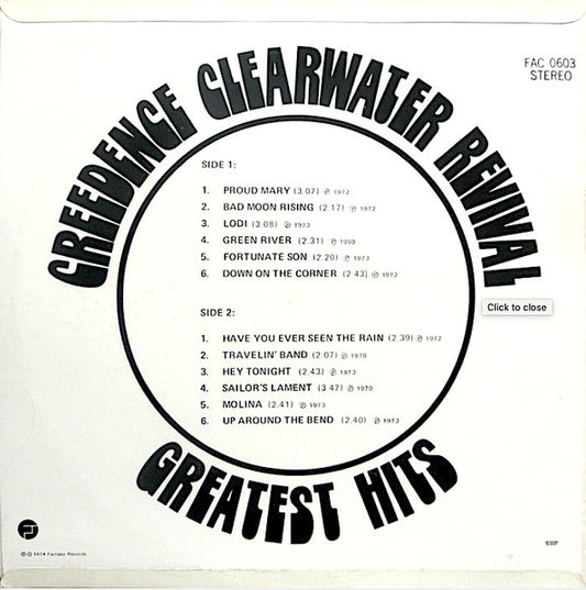 Creedence Clearwater Revival : Greatest Hits (LP, Comp)