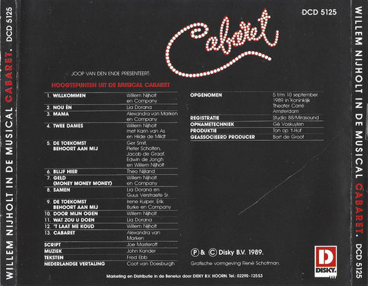 Willem Nijholt : Hoogtepunten Uit De Musical Cabaret (CD)