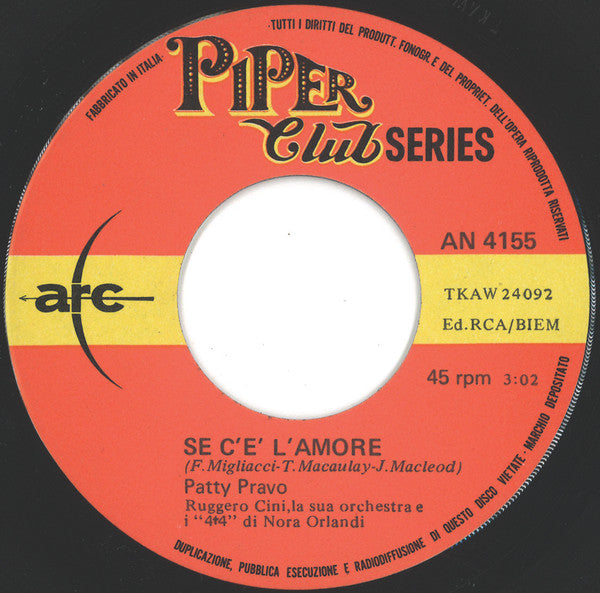 Patty Pravo : La Bambola / Se C'È L'Amore (7", Single, Mono)