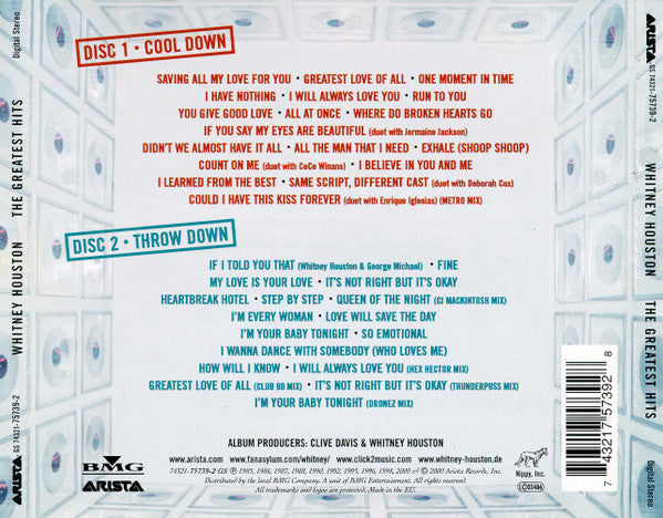 Whitney Houston : The Greatest Hits (2xCD, Comp, RE)