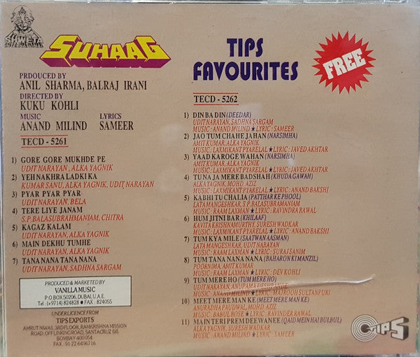 Anand Milind, Sameer : Suhaag / Tips Favourites (2xCD, Album, Comp)