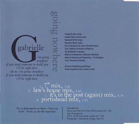Gabrielle : Going Nowhere (CD, Maxi)