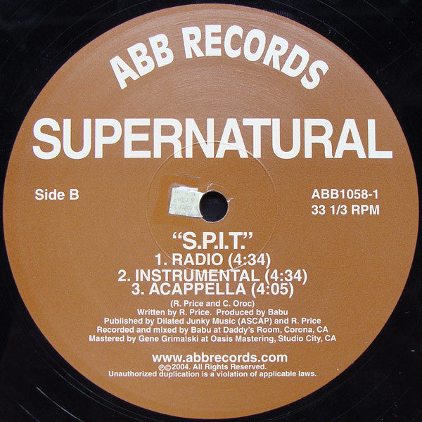 Supernatural (2) : Off Top / S.P.I.T. (12")