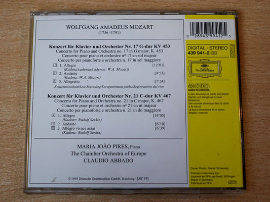 Wolfgang Amadeus Mozart - Maria-João Pires ∙ The Chamber Orchestra Of Europe ∙ Claudio Abbado : Klavierkonzerte = Piano Concertos Nos. 17 & 21 (CD, PMD)