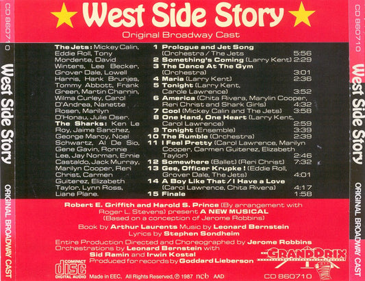 "West Side Story" Original Broadway Cast, Leonard Bernstein, Jerome Robbins : West Side Story (CD, Album, RE)