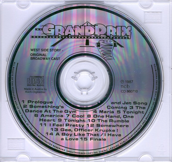 "West Side Story" Original Broadway Cast, Leonard Bernstein, Jerome Robbins : West Side Story (CD, Album, RE)