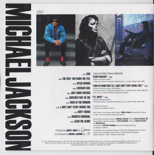 Michael Jackson : Bad (CD, Album, RE, RM, S/Edition)
