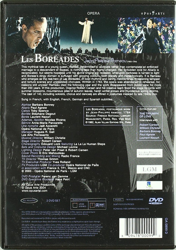Jean-Philippe Rameau, Barbara Bonney, Paul Agnew (2), Laurent Naouri, Toby Spence, Les Arts Florissants, William Christie : Les Boréades (2xDVD-V, NTSC)