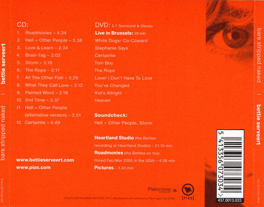 Bettie Serveert : Bare Stripped Naked (CD, Album + DVD)