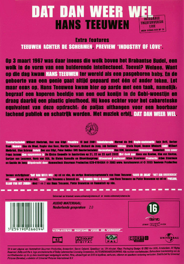 Hans Teeuwen : Dat Dan Weer Wel (DVD-V, PAL)
