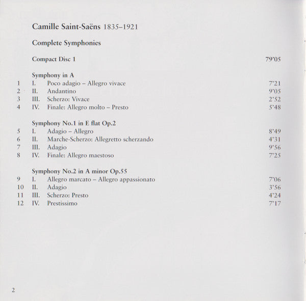 Orchestre National De L'ORTF, Jean Martinon : Saint-Saëns Complete Symphonies (2xCD, RE)