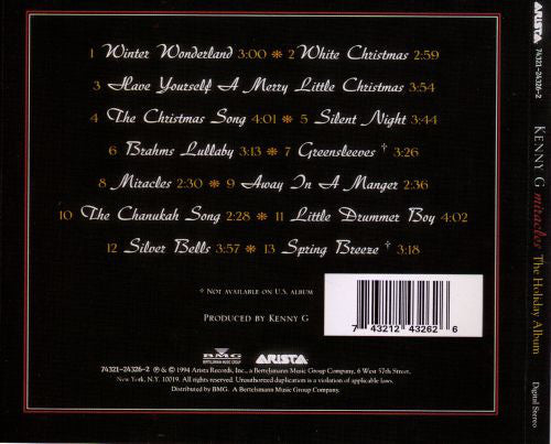 Kenny G (2) : Miracles - The Holiday Album (CD, Album)