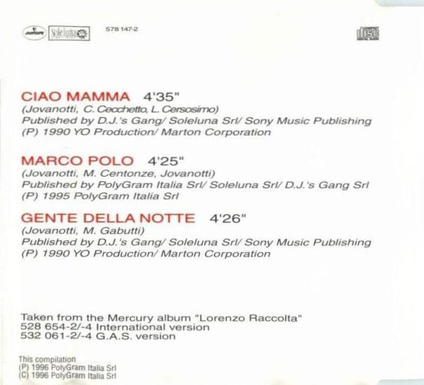 Jovanotti : Ciao Mamma (CD, Maxi)