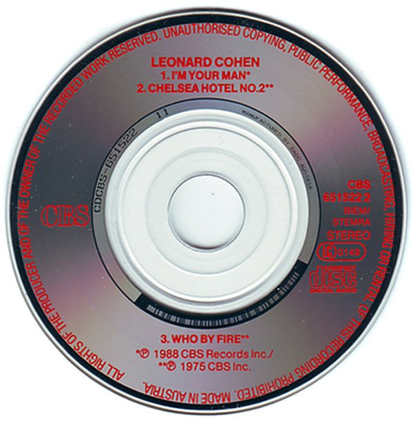 Leonard Cohen : I'm Your Man (CD, Mini, Single)