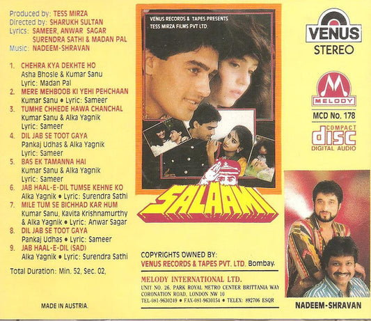 Nadeem Shravan : Salaami (CD)