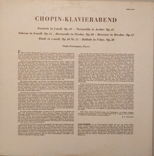 Frédéric Chopin, Vlado Perlemuter : Chopin Klavierabend (LP)
