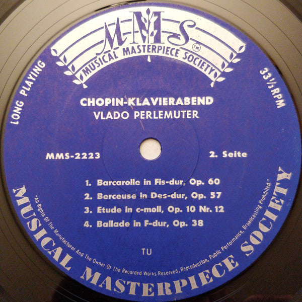 Frédéric Chopin, Vlado Perlemuter : Chopin Klavierabend (LP)