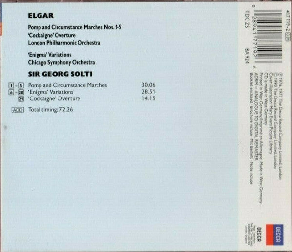 Sir Edward Elgar - Georg Solti : Pomp And Circumstance Marches 1-5 / Enigma Variations (CD, Album, RE, RM)