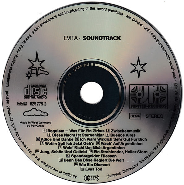 Andrew Lloyd Webber, Tim Rice, Michael Kunze : Evita (Originalaufnahme Der Deutschsprachigen Erstaufführung) (CD, Album)