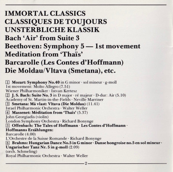 Various : Immortal Classics (CD, Comp)
