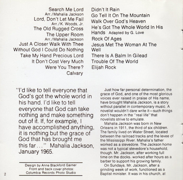 Mahalia Jackson : Mahalia Jackson Sings America's Favorite Hymns (CD, Comp, RE)