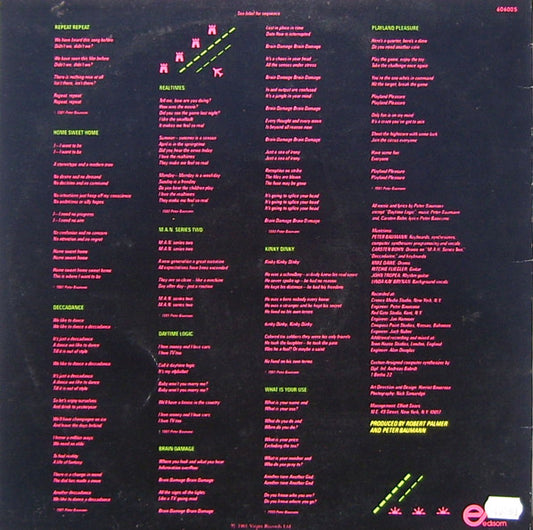 Peter Baumann : Repeat Repeat (LP, Album)
