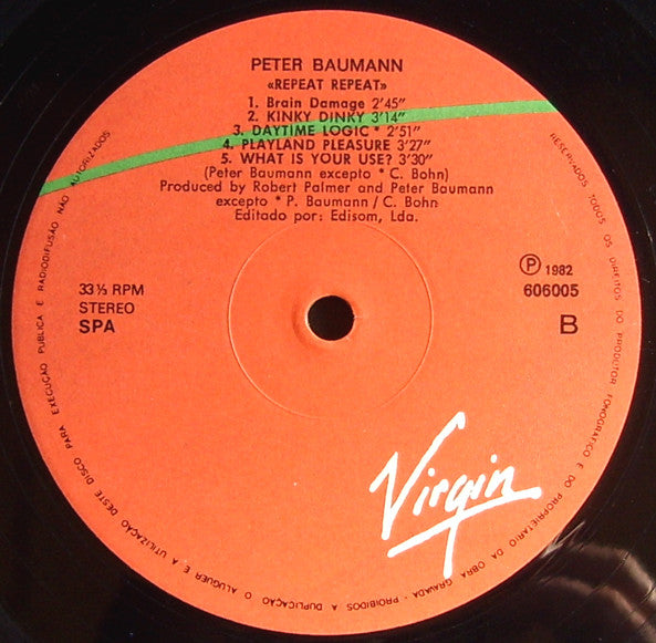 Peter Baumann : Repeat Repeat (LP, Album)