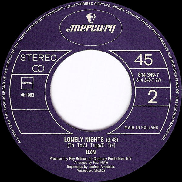 BZN : Le Légionnaire (7", Single)