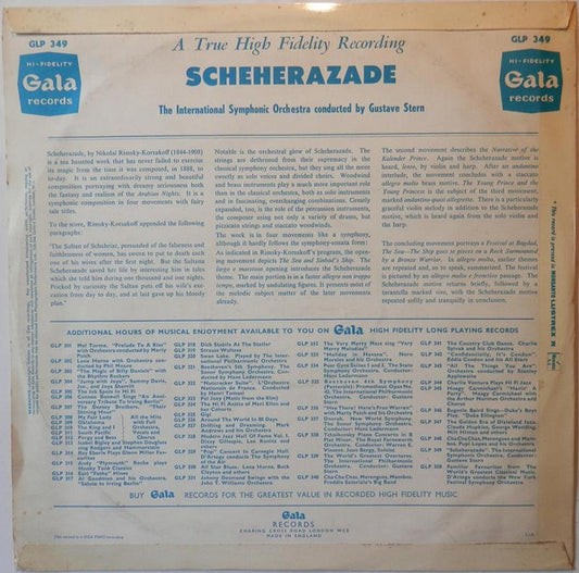 The International Symphonic Orchestra Conducted By Gustave Stern, Nikolai Rimsky-Korsakov : Scheherezade (LP)