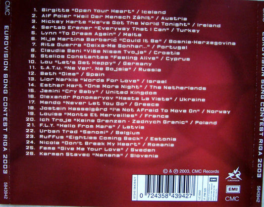 Various : Eurovision Song Contest Riga 2003 (CD, Album, Comp)