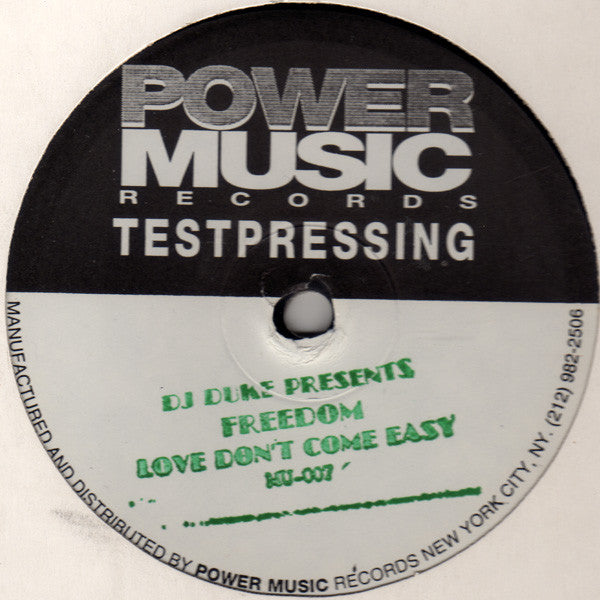 DJ Duke Presents Freedom : Love Don't Come Easy (12", TP, Sta)