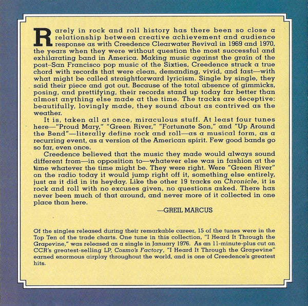 Creedence Clearwater Revival Featuring John Fogerty : Chronicle: The 20 Greatest Hits (CD, Comp, RE)