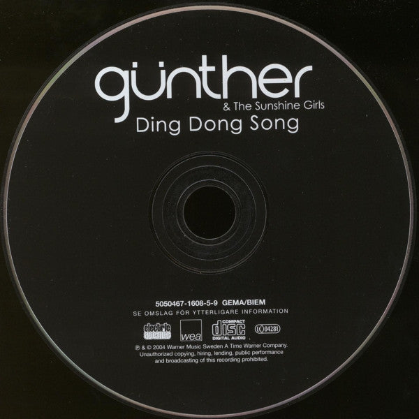 Günther & The Sunshine Girls : Ding Dong Song (CD, Single)