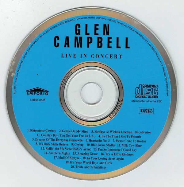 Glen Campbell : Live In Concert (CD, Album)