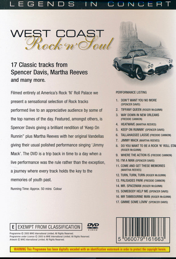 Various : West Coast Rock 'N' Soul (DVD-V)