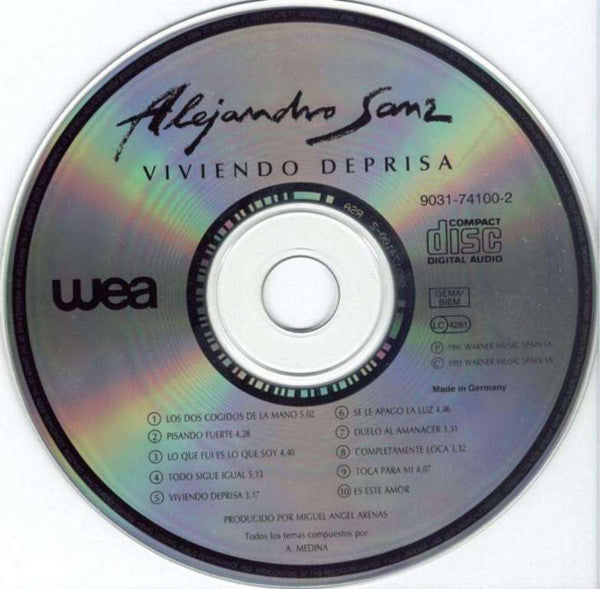 Alejandro Sanz : Viviendo Deprisa (CD, Album)
