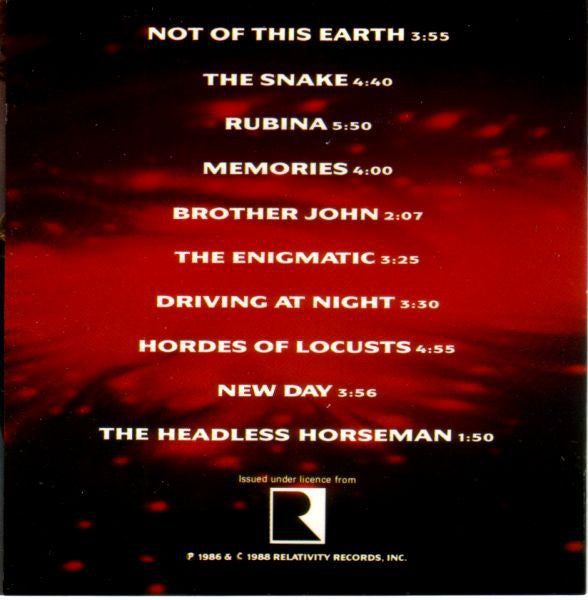 Joe Satriani : Not Of This Earth (CD, Album, RE)